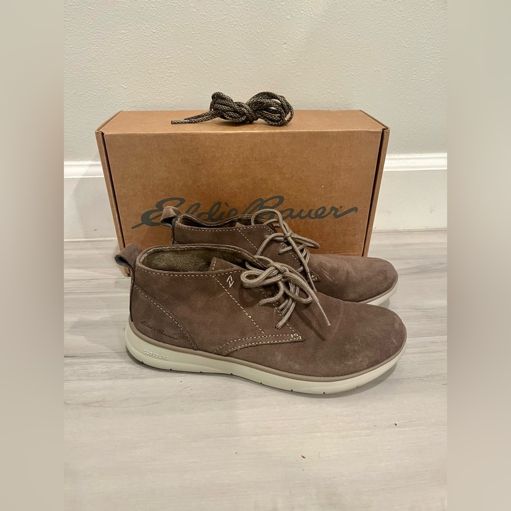 ATLAS CLOUDLIN EDDIE BAUER GENUINE LEATHER SUEDE CHUKKA BOOTS BROWN SIZE 6 WOMEN